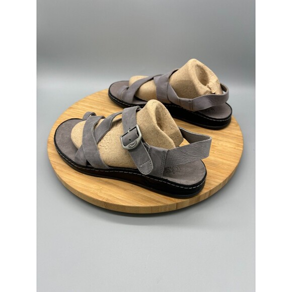 Chaco Wayfarer Sandals Womens Size 8 Gray Leather Loop Buckle Strap On Casual - Picture 4 of 10